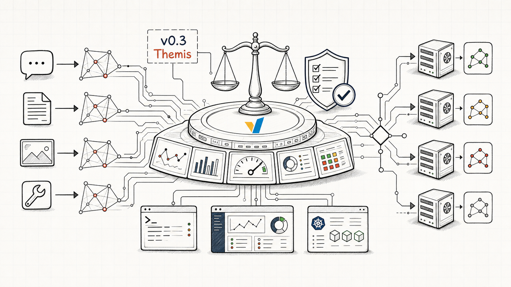 Figure 1: Themis turns signals, policy, operators, and model backends into one inspectable routing control plane.